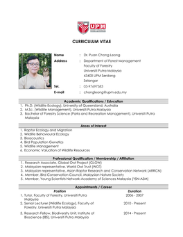 CURRICULUM VITAE ( 3 Pages