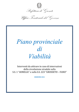 Piano Provinciale Di Viabilità