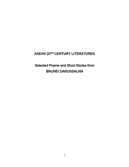 ASEAN 20TH CENTURY LITERATURES Selected Poems