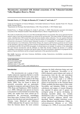 Myxomycetes Associated with Dryland Ecosystems of the Tehuacán-Cuicatlán Valley Biosphere Reserve, Mexico