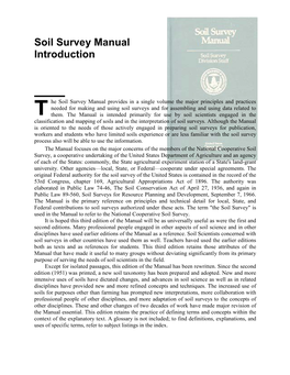 Soil Survey Manual Introduction