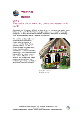 Weather Basics - Page 1 English Offline Version Supported by the International Max Planck Research School on Atmospheric Chemistry and Physics