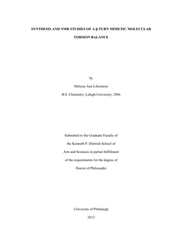 Synthesis and Nmr Studies of a Β-Turn Mimetic Molecular