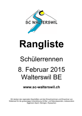 Schülerrennen 8. Februar 2015 Walterswil BE