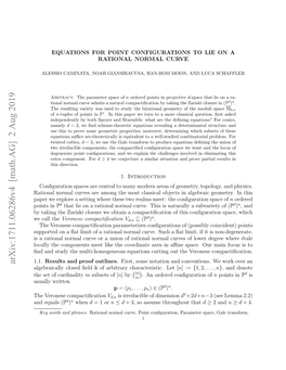 Equations for Point Configurations to Lie on a Rational Normal Curve