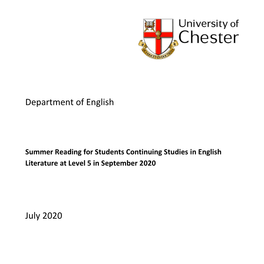 Department of English July 2020