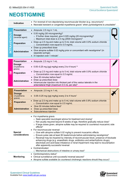 Neonatal Medicine: Neostigmine