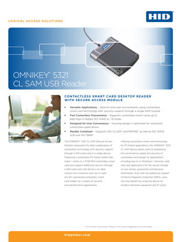 OMNIKEY® 5321 CL SAM USB Reader