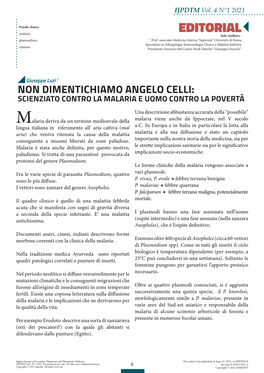 Italian Journal of Prevention, Diagnostic and Therapeutic Medicine This Article Was Published on June 24, 2021, at IJPDTM.IT IJPDTM Vol4