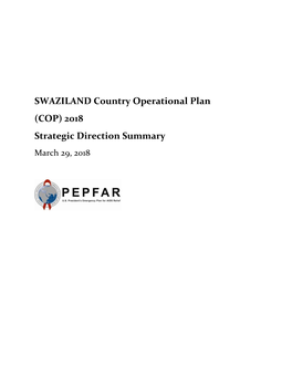 Swaziland Country Operational Plan 2018 Strategic Direction Summary