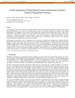 On the Integration of Model-Based Feature Information in Product Lifecycle Management Systems