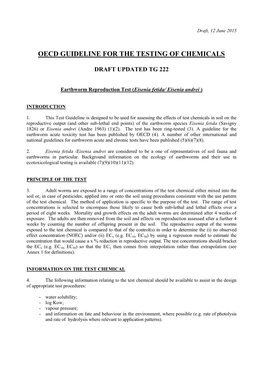 Oecd Guideline for the Testing of Chemicals