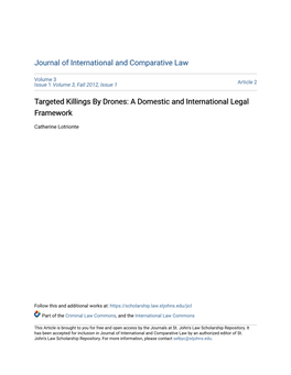 Targeted Killings by Drones: a Domestic and International Legal Framework