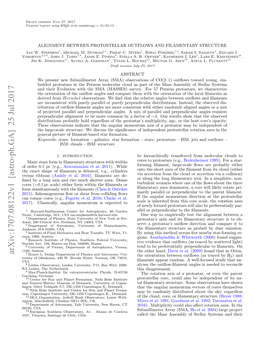 ALIGNMENT BETWEEN PROTOSTELLAR OUTFLOWS and FILAMENTARY STRUCTURE Ian W