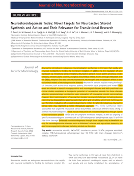 Novel Targets for Neuroactive Steroid Synthesis and Action and Their Relevance for Translational Research P