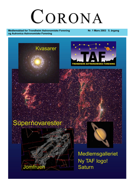 CORONA Medlemsblad for Trondheim Astronomiske Forening Nr