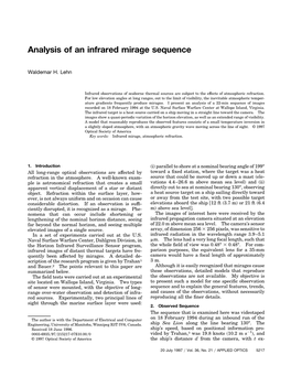 Analysis of an Infrared Mirage Sequence