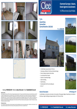 Ty Du Llanarthney Carmarthen Carmarthenshire. SA32 8LD Price £365,000