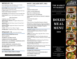 Boxed Meal Menu