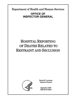 Hospital Reporting of Deaths Related to Restraint and Seclusion
