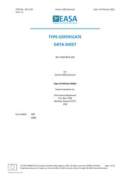 Type-Certificate Data Sheet