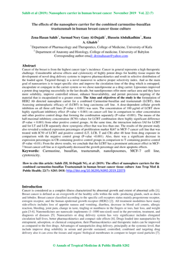 The Effects of the Nanosphere Carrier for the Combined Carmustine-Busulfan Trastuzumab in Human Breast Cancer Tissue Culture