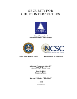 Security for Court Interpreters