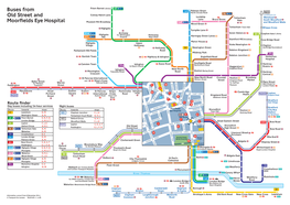 Buses from Old Street and Moorfields Eye Hospital