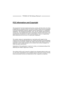 FCC Information and Copyright