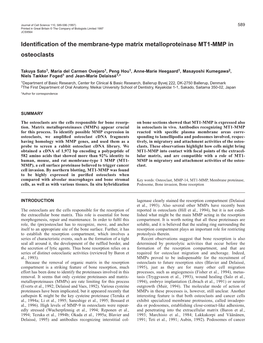 Identification of the Membrane-Type Matrix Metalloproteinase MT1-MMP