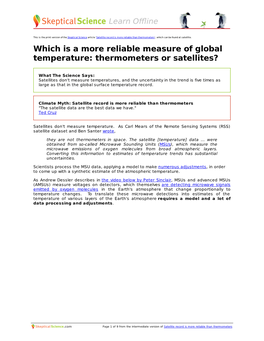 Thermometers Or Satellites?