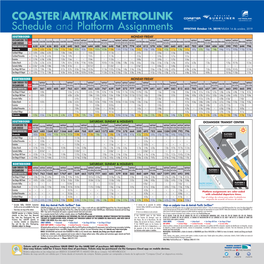 COASTER|AMTRAK|METROLINK Schedule and Platform Assignments