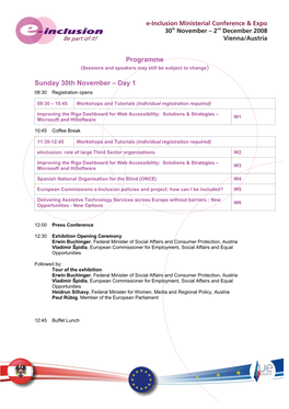 Outline Programme