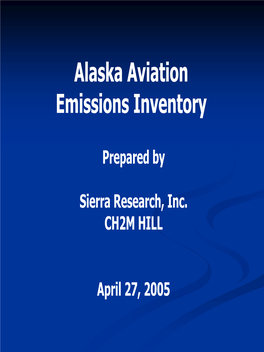 Alaska Aviation Emissions Inventory