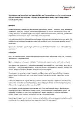 The Operation, Regulation and Funding of Air Route Service Delivery to Rural