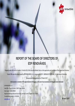 Report of the Board of Directors of Edp Renováveis