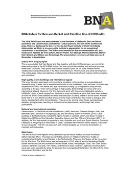 BNA Kubus for Ben Van Berkel and Caroline Bos of Unstudio