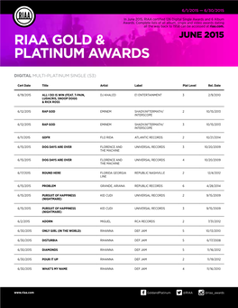 Riaa Gold & Platinum Awards