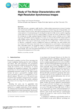 Study of Tire Noise Characteristics with High-Resolution Synchronous Images