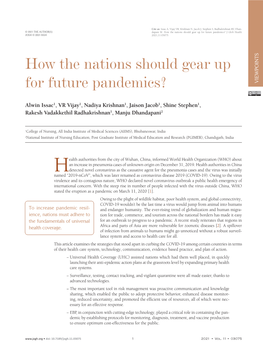 How the Nations Should Gear up for Future Pandemics?