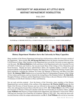 University of Arkansas at Little Rock History Department Newsletter