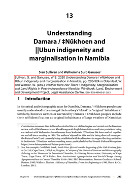 13 Understanding Damara / ‡Nūkhoen and ||Ubun Indigeneity