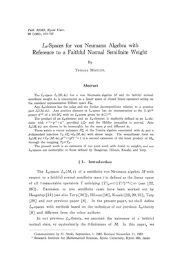 L/Rspaces for Von Neumann Algebra with Reference to a Faithful Normal Semifinite Weight