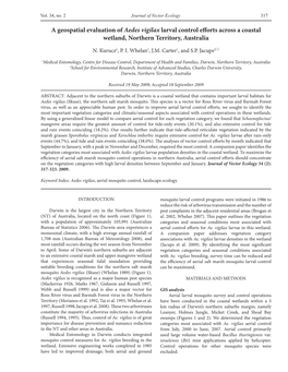 A Geospatial Evaluation of Aedes Vigilax Larval Control Efforts Across a Coastal Wetland, Northern Territory, Australia