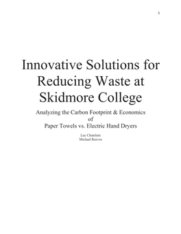 Innovative Solutions for Reducing Waste at Skidmore College