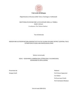 Chapter 4 - Natural Radioactivity in the Quaternary Vulsini Volcanic District (Central Italy): Evaluation of Potential Indoor Radiological Risk