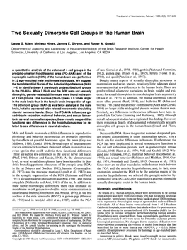 Two Sexually Dimurphic Cell Groups in the Human Brain