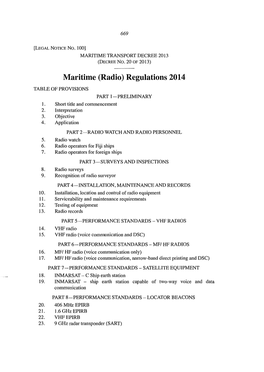 Maritime (Radio) Regulations 2014