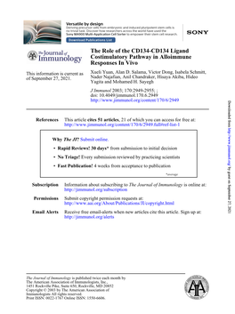 The Role of the CD134-CD134 Ligand Costimulatory Pathway in Alloimmune Responses in Vivo