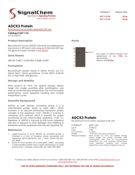 ADCK3 Protein Recombinant Human Protein Expressed in Sf9 Cells